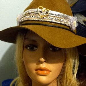 Stylish Brown Hat with Silver Accents